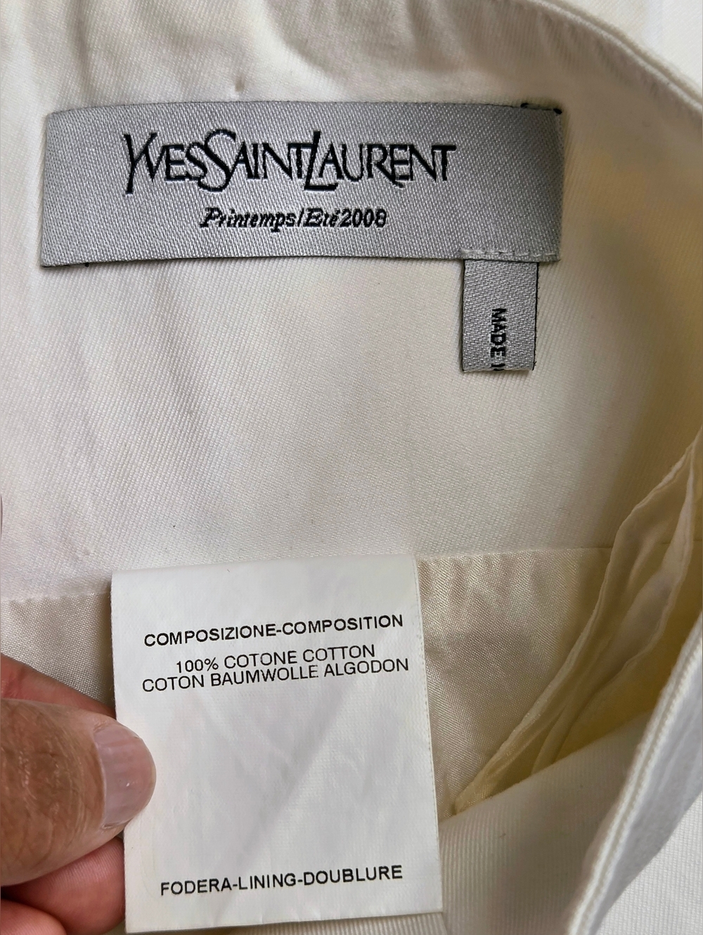 Archival YSL 2008 Stefano Pilati White Cotton Pencil Skirt - FR 36 - Picture 11 of 13